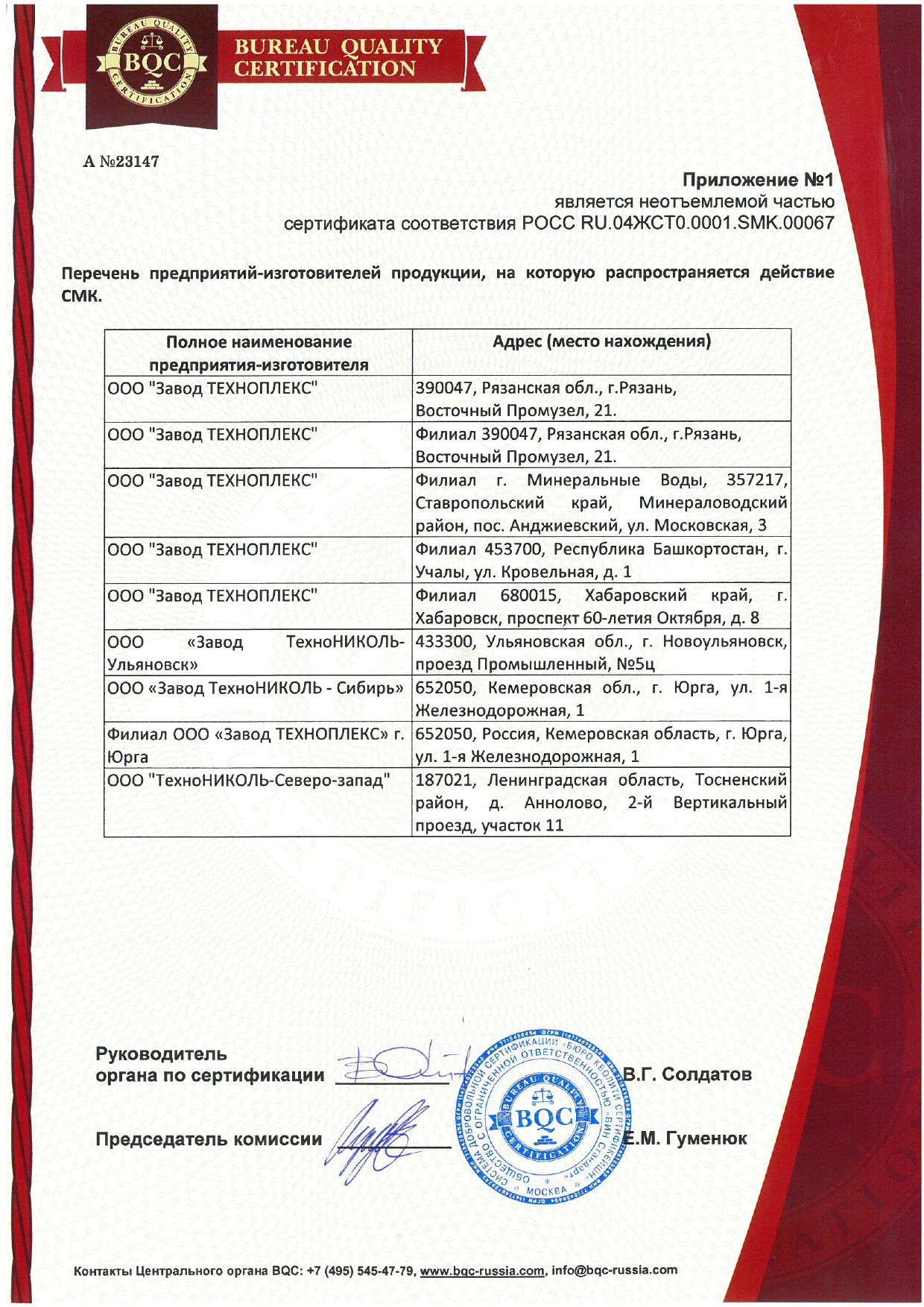 Сертификат соответствия заводы ГОСТ Р ISO 9001-2015 (часть2)